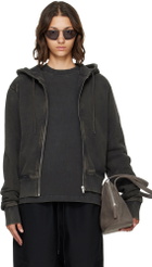 Entire Studios Black Slim Zip Up Hoodie