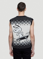 Kieran Snoopy Jacquard Knit Vest in Black
