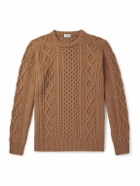 Ghiaia Cashmere - Pescatore Cable-Knit Virgin Wool Sweater - Brown