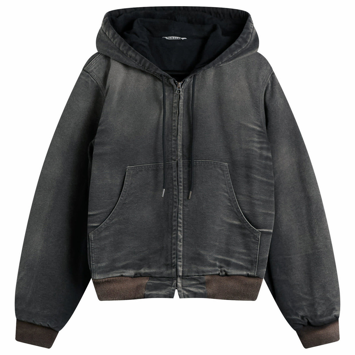 AURALEE Brown Double Cloth Heavy Pile Zip Jacket Auralee