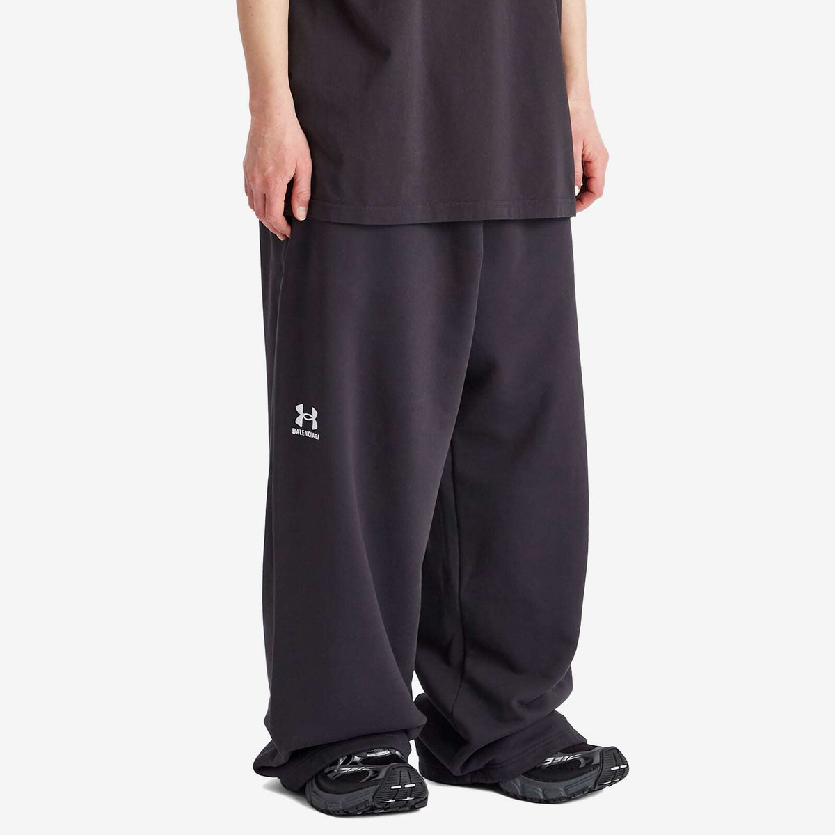Balenciaga Men's Under Armour Baggy Sweat Pants in Washed Black/White
