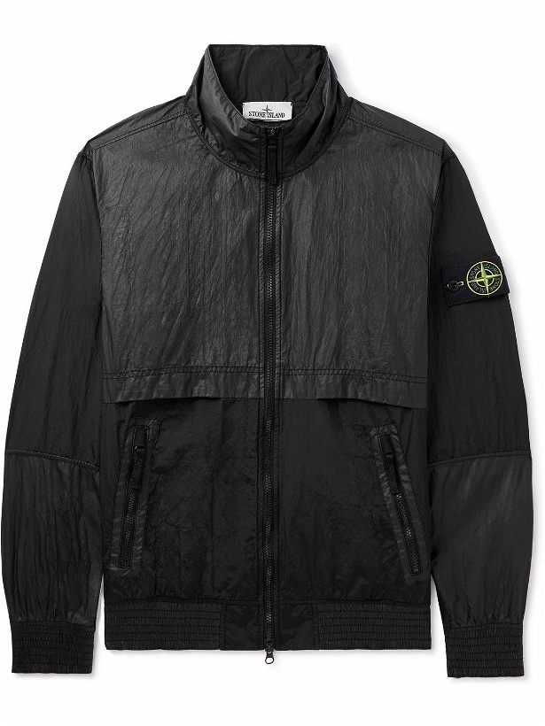 Photo: Stone Island - Logo-Appliquéd Panelled Nylon Metal Hooded Jacket - Black