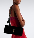 Saint Laurent Kate Small leather-lined velvet clutch