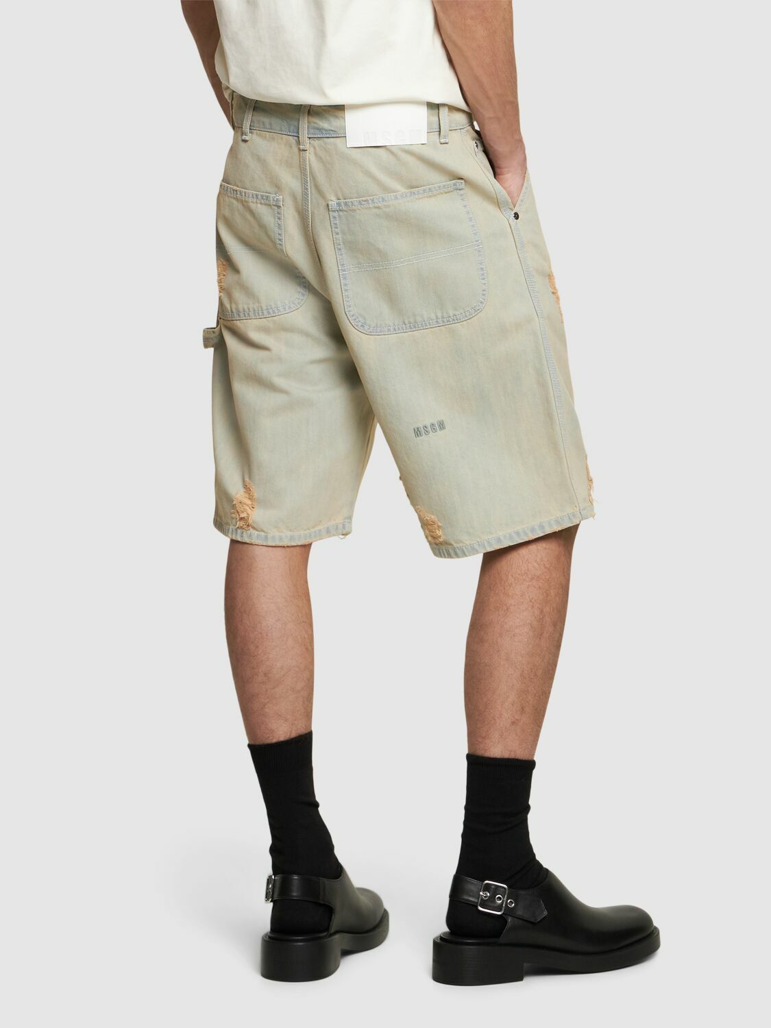 ショーツ MSGM COTTON DENIM SHORTS Msgm Denim Shorts Cotton In Blue - 77% Off | Editorialist