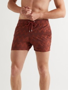 FRESCOBOL CARIOCA - Sport Slim-Fit Short-Length Jacquard Swim Shorts - Burgundy