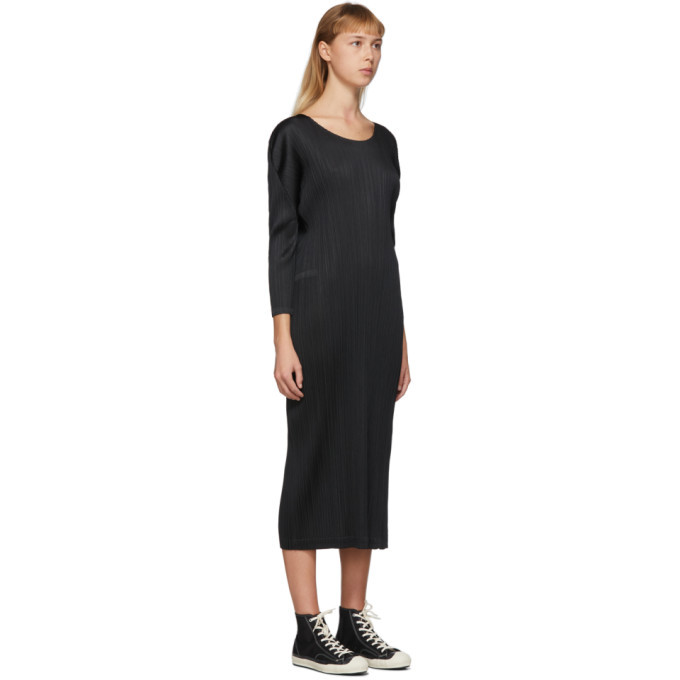Pleats Please Issey Miyake Black Long Sleeve Pleats Dress Pleats Please  Issey Miyake