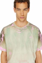 Diesel T-shirt in cracked leather-effect jersey - T-Shirts Mens in Multicolor