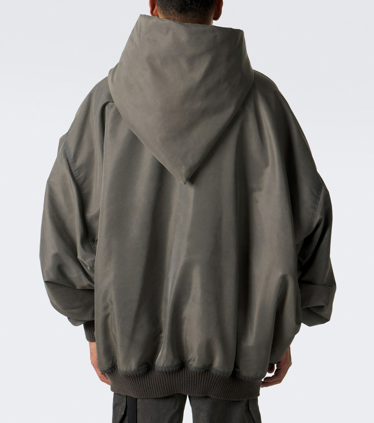 Rick Owens Mountain Hun satin hooded jacket