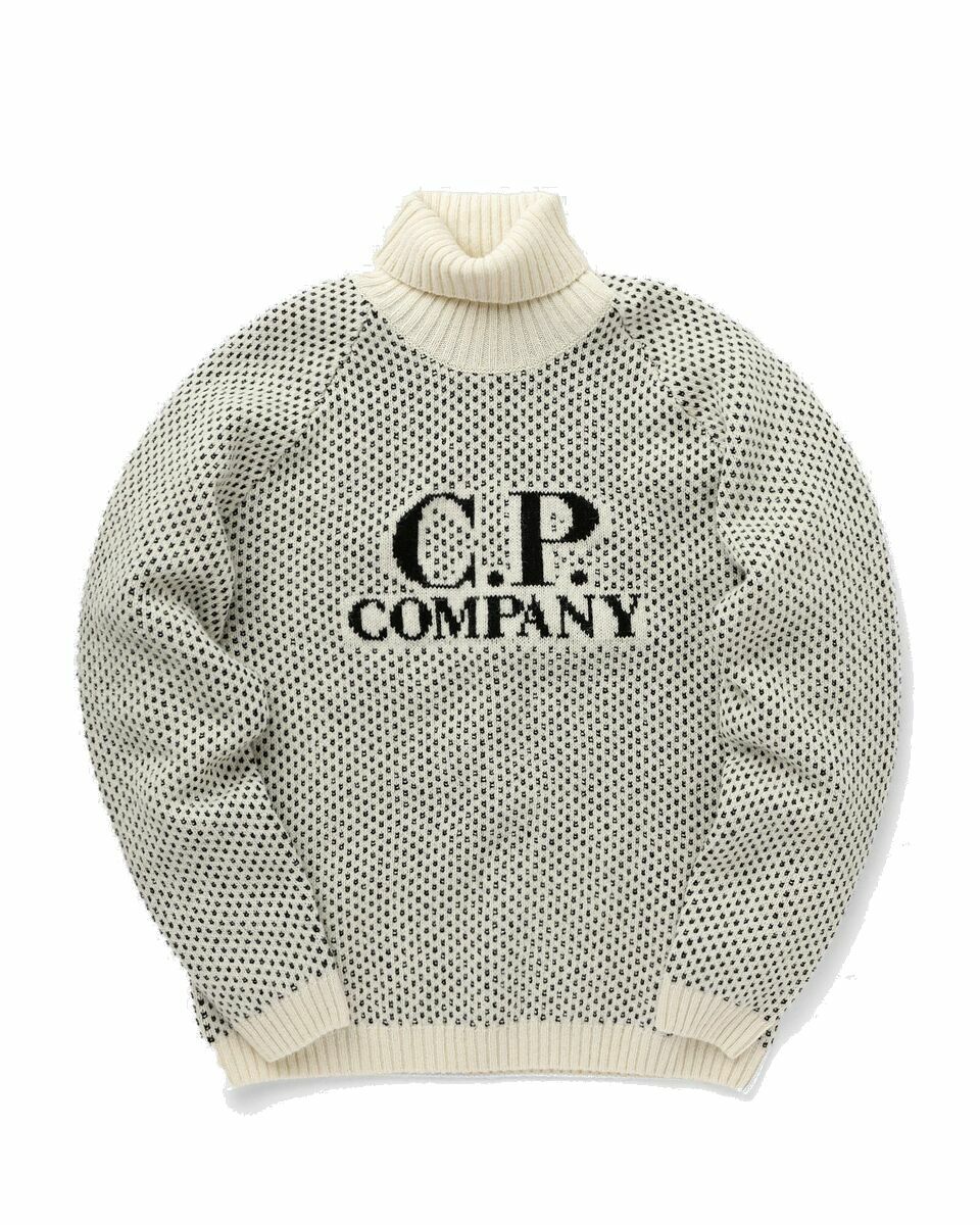 Photo: C.P. Company Wool Jacquard 3 Roll Neck Knit Black/White - Mens - Pullovers