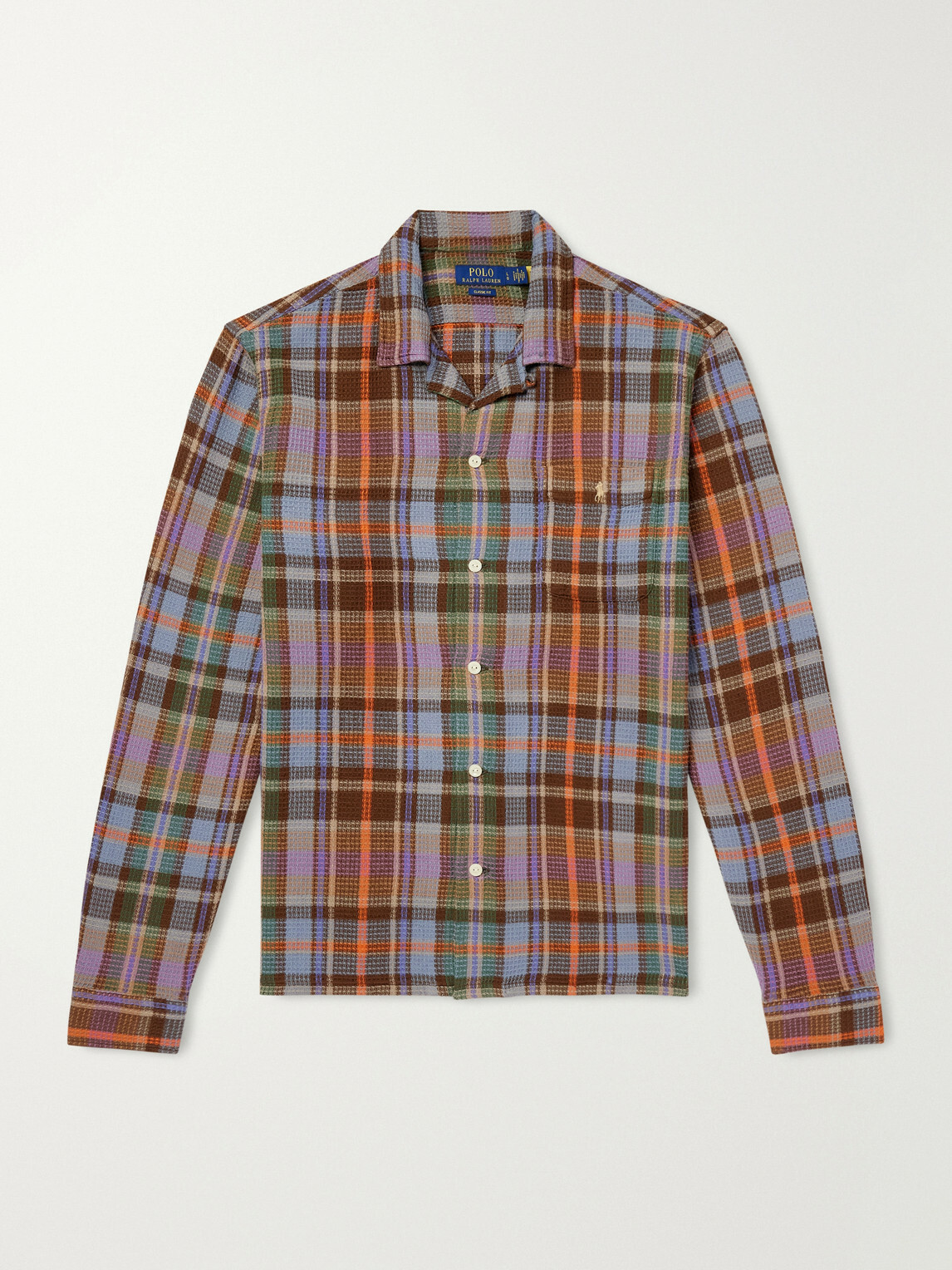Polo Ralph Lauren - Checked Cotton-Waffle Shirt - Brown