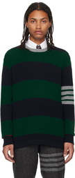 Thom Browne Green 4-Bar Sweater