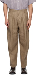 Hed Mayner Brown Linen Trousers