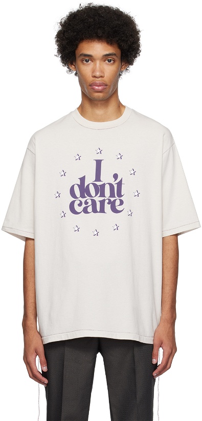 Photo: UNDERCOVER Beige 'I Don't Care' T-Shirt