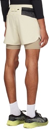 District Vision Beige Layered Shorts