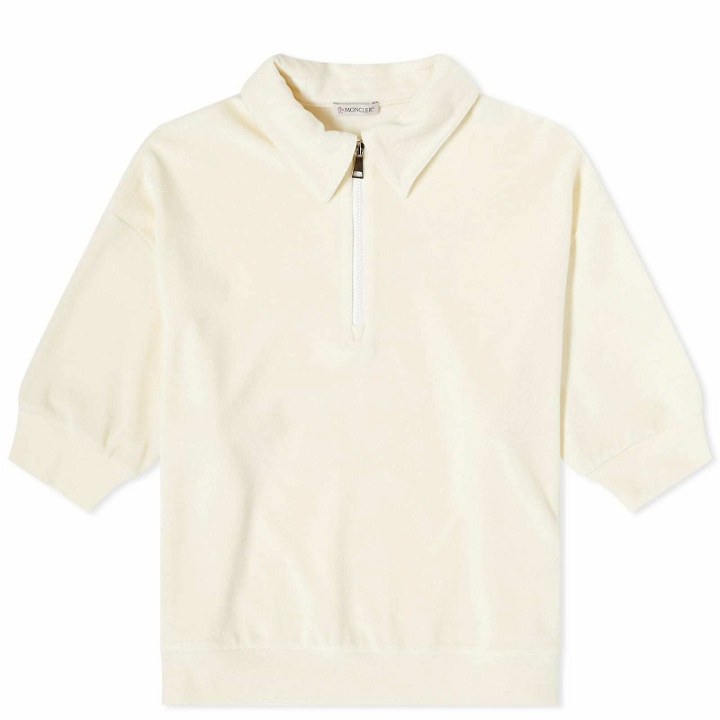 Photo: Moncler Women's Ss Towelling Polo Top in White