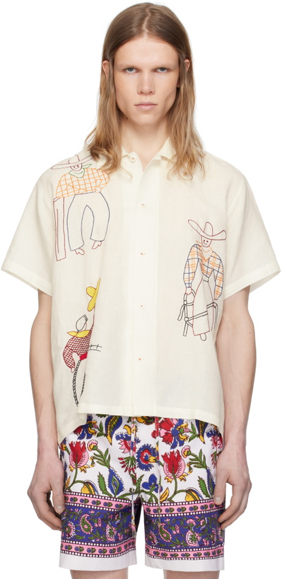 Photo: HARAGO White Embroidered Cowboy Shirt
