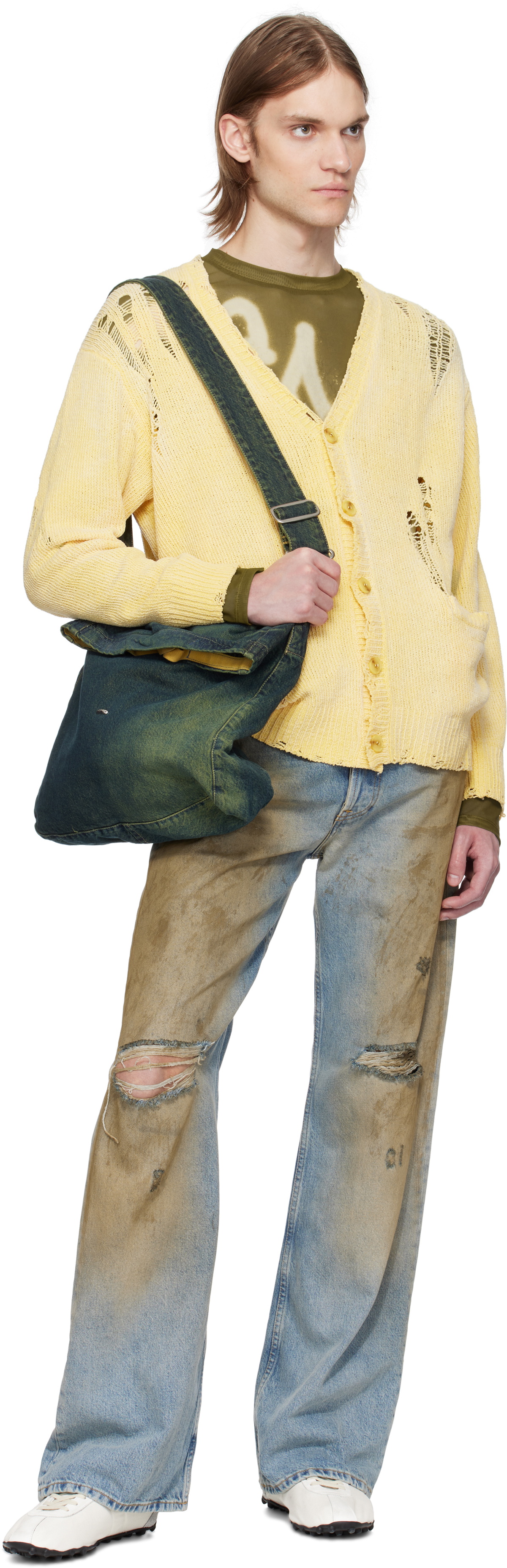 R13 Yellow Boyfriend Cardigan