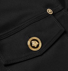 Versace - Button-Down Collar Stretch-Cotton Gabardine Overshirt - Black