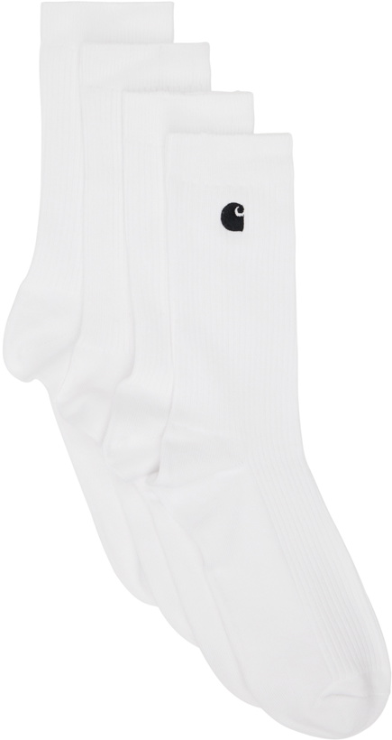 Photo: Carhartt Work In Progress Two-Pack White Madison Socks