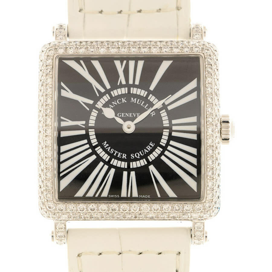 Franck Muller Master Square Quartz Diamond White Dial Unisex Watch 6002LQZD(WG)-BLK