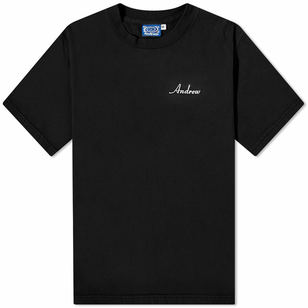 Photo: Andrew Men's Fancy Logo T-Shirt in Black