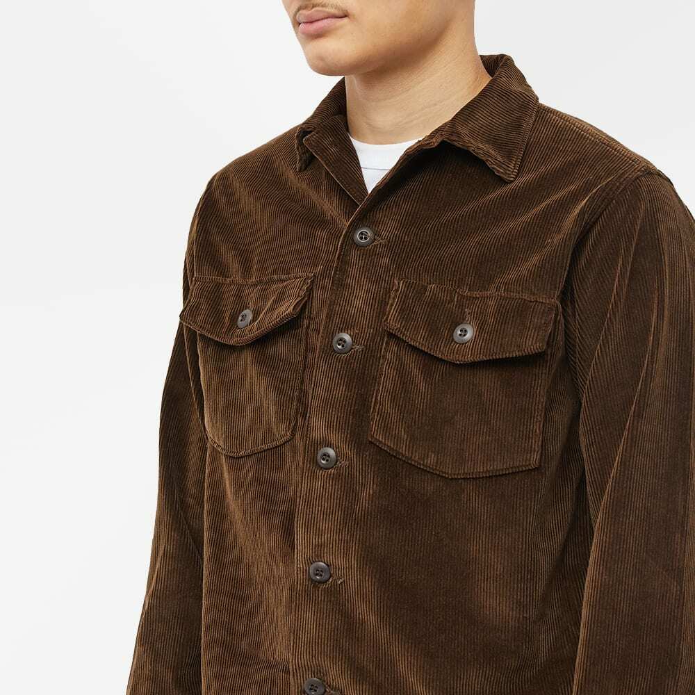 orSlow Men's Us Army Fatigue Corduroy Shirt in Dark Brown orSlow