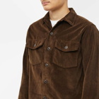 orSlow Men's Us Army Fatigue Corduroy Shirt in Dark Brown