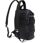 Moncler - New Yannick Leather-Trimmed Quilted Shell Backpack - Men - Navy