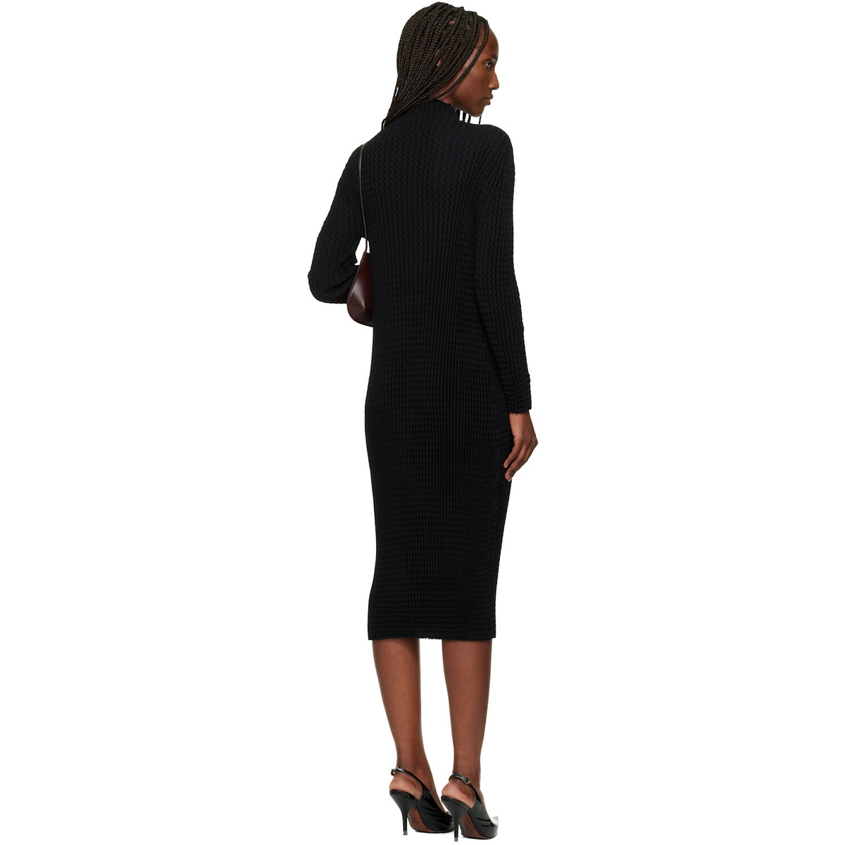 ISSEY MIYAKE Black October Spongy-BK58 Midi Dress