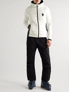 Moncler Grenoble - Logo-Print Panelled Fleece and Shell Hooded Down Jacket - White