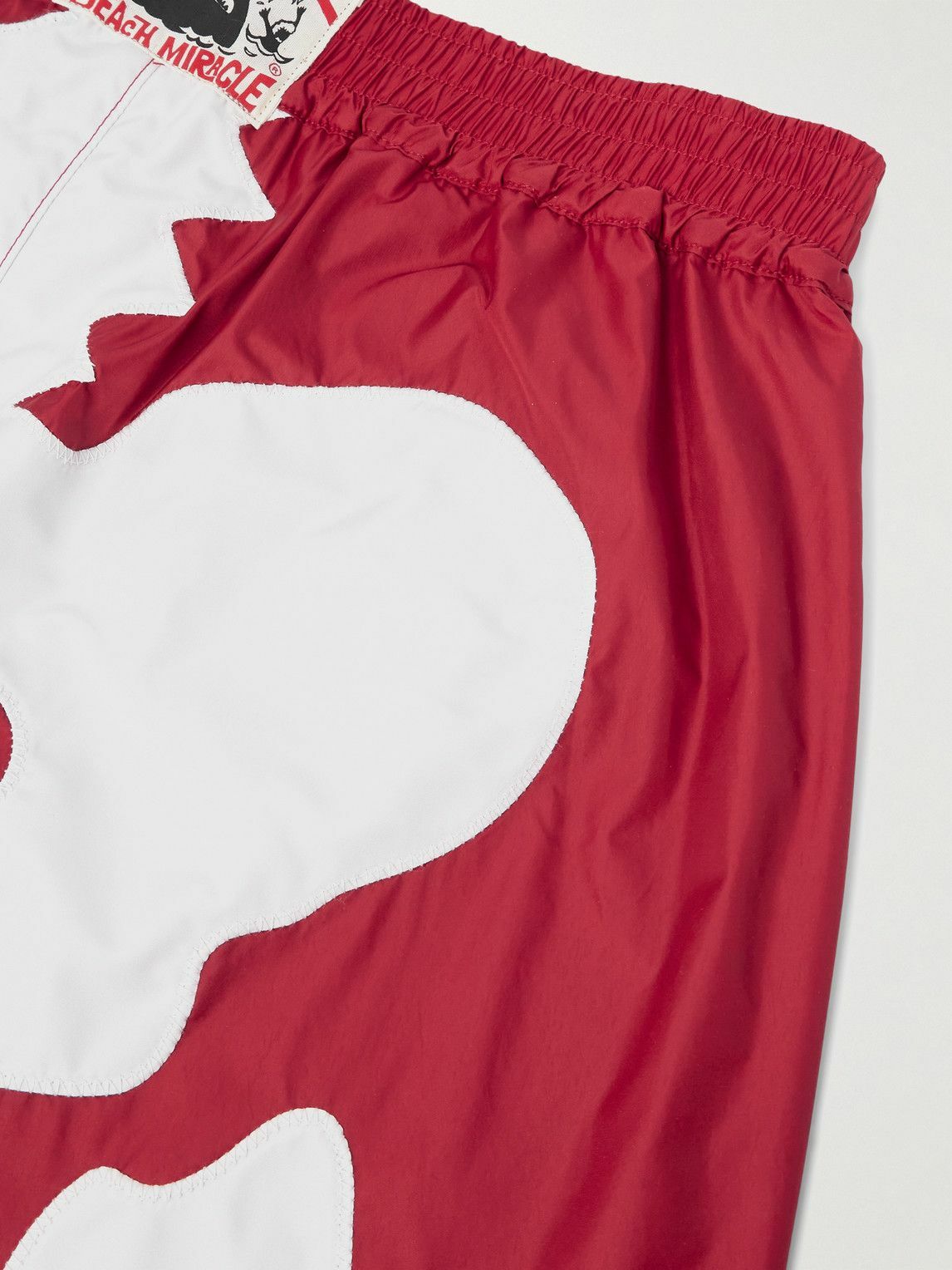 KAPITAL - Straight-Leg Long-Length Panelled Swim Shorts - Red