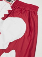 KAPITAL - Straight-Leg Long-Length Panelled Swim Shorts - Red