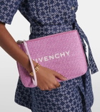 Givenchy Logo raffia-effect pouch