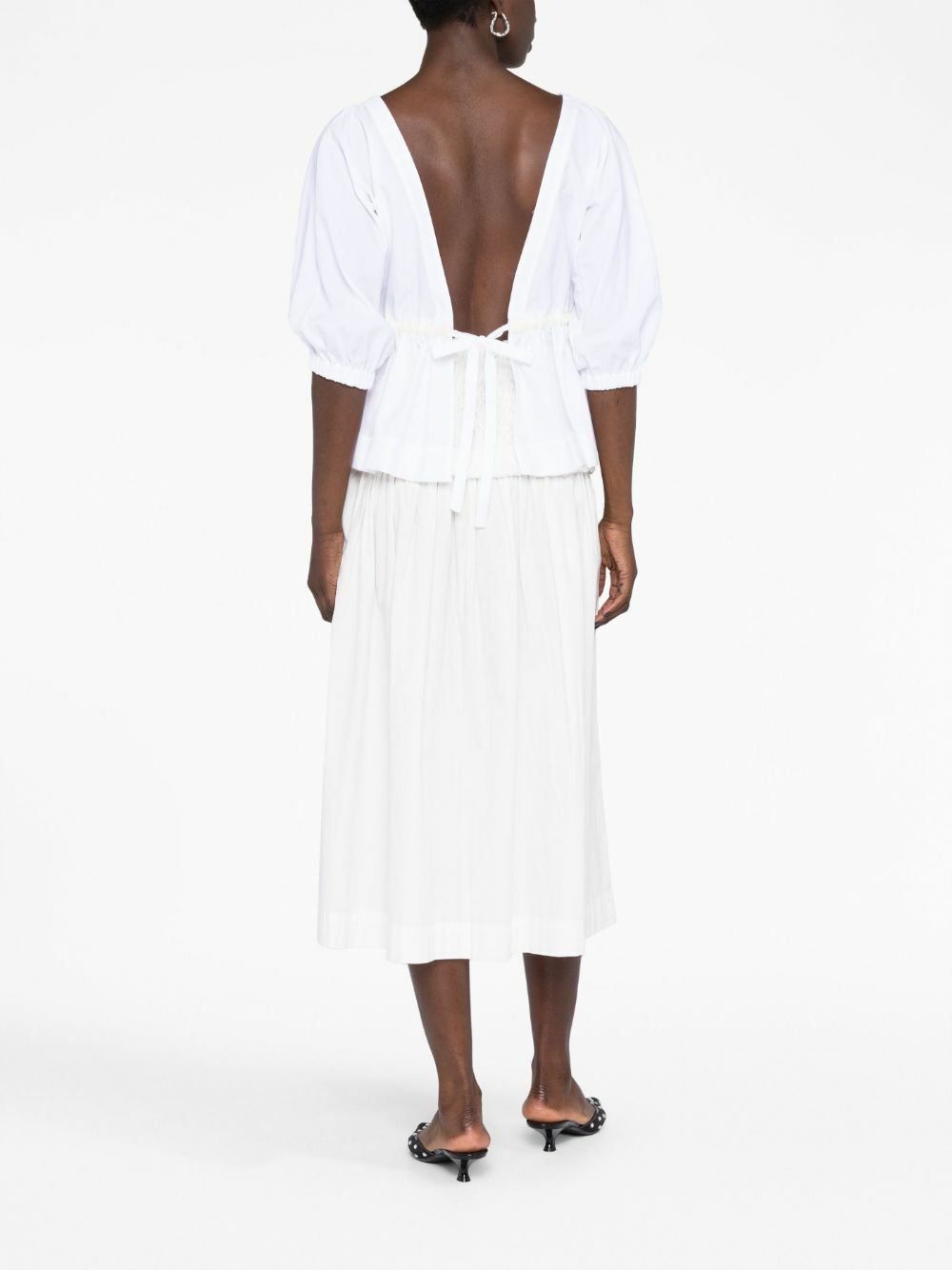 Molly Goddard White Katie Peplum Blouse