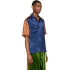 Gucci Blue and Orange Silk Bowling Shirt