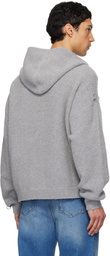 We11done Gray Rose Thorns Oversized Zip-Up Hoodie