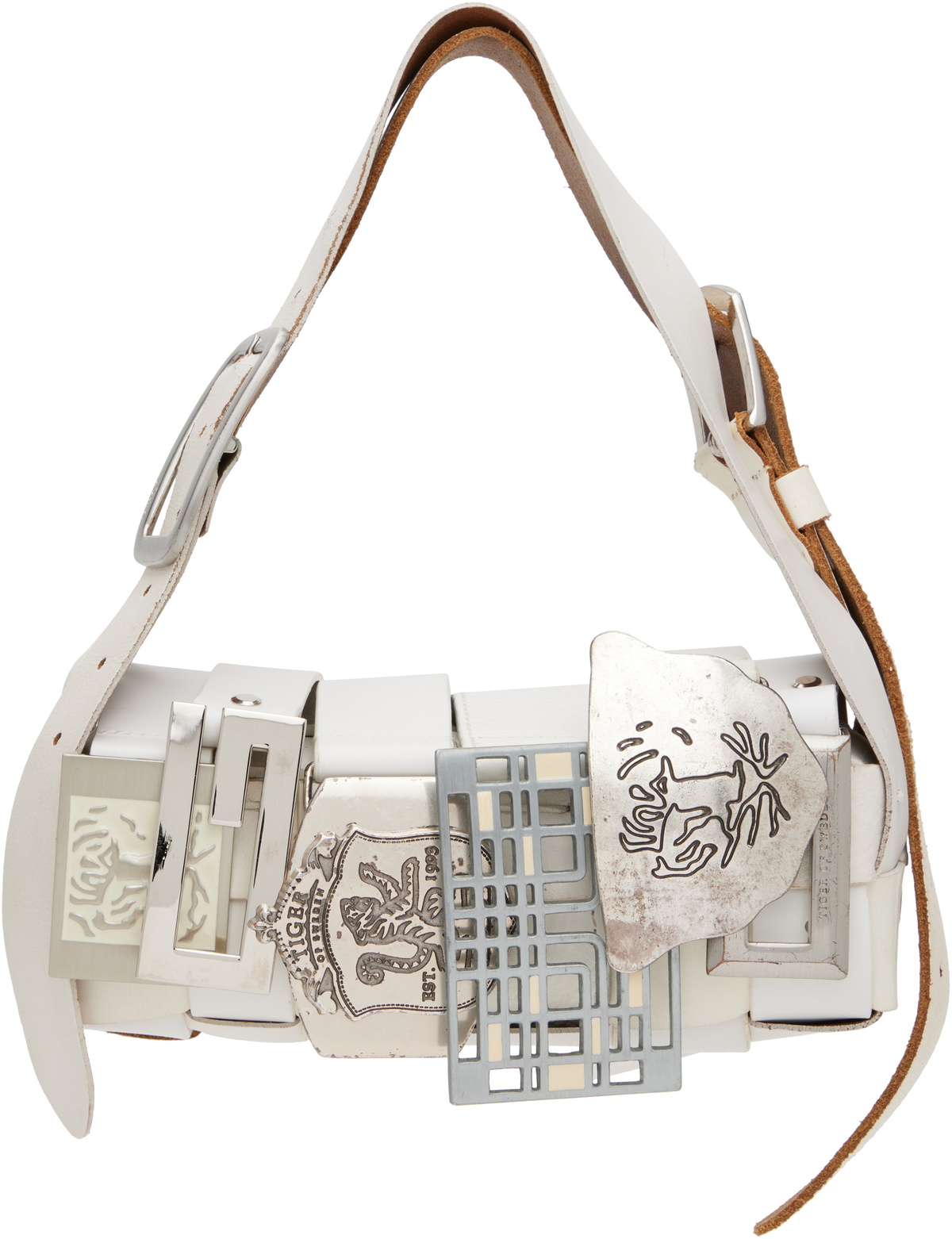 HODAKOVA White Buckle Baguette Bag