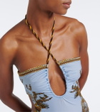 La DoubleJ Printed halterneck swimsuit