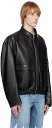 System SSENSE Exclusive Black Faux-Leather Jacket