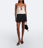 Magda Butrym Lace-trimmed silk satin miniskirt