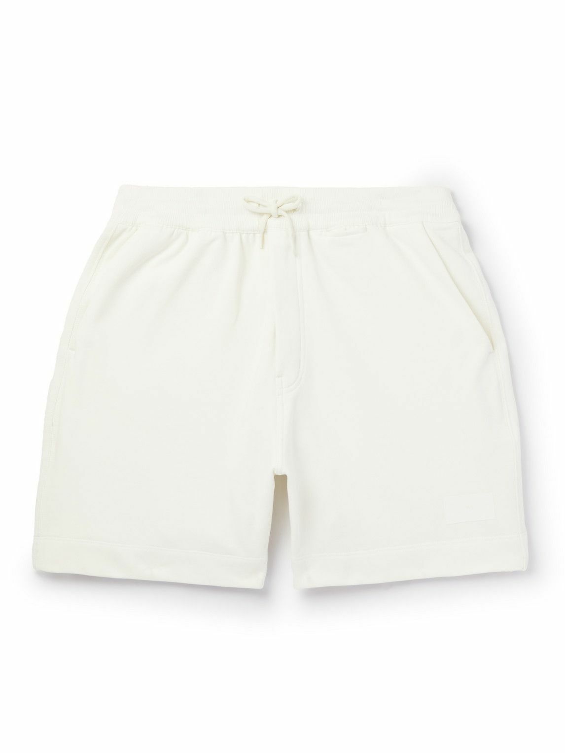 Photo: Y-3 - Straight-Leg Cotton-Jersey Drawstring Shorts - Neutrals