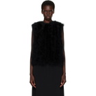 Yves Salomon Black Cropped Feather Gilet Vest