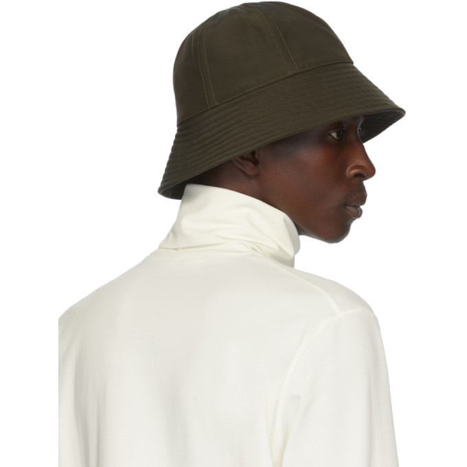Jil Sanderand Green Faille Bucket Hat