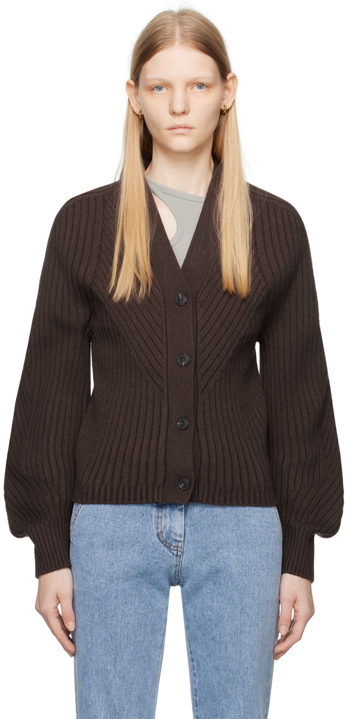 LOW CLASSIC Brown Bishop Sleeve Cardigan Low Classic