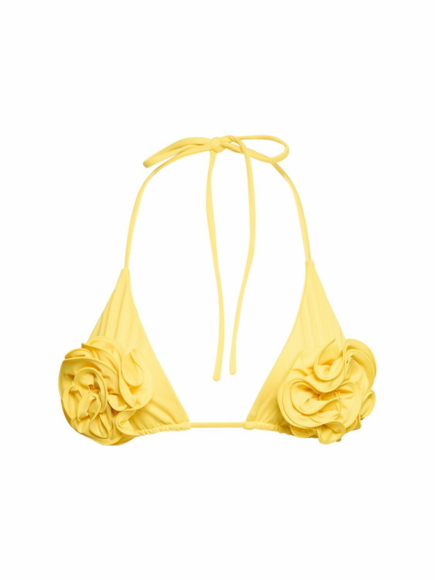 Photo: MAGDA BUTRYM Jersey Triangle Bikini Top with roses