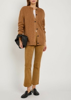 Arma Zaragoza Slim Bootcut Suede Trousers Light Brown