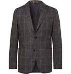 Etro - Grey Checked Wool, Silk and Linen-Blend Blazer - Gray