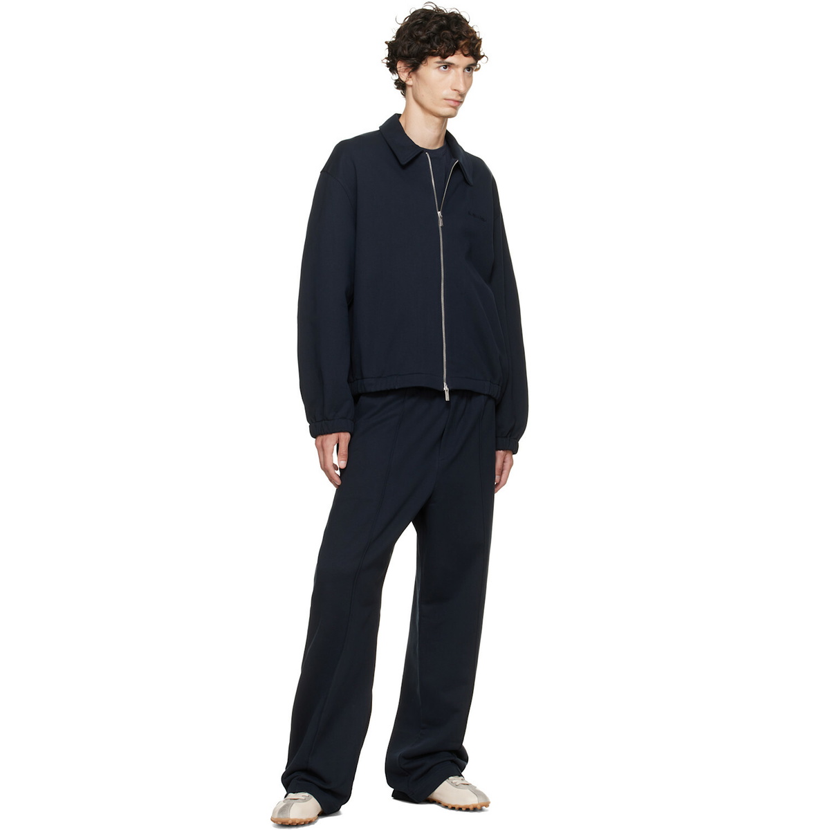 Helmut Lang Navy Terry Zip Jacket