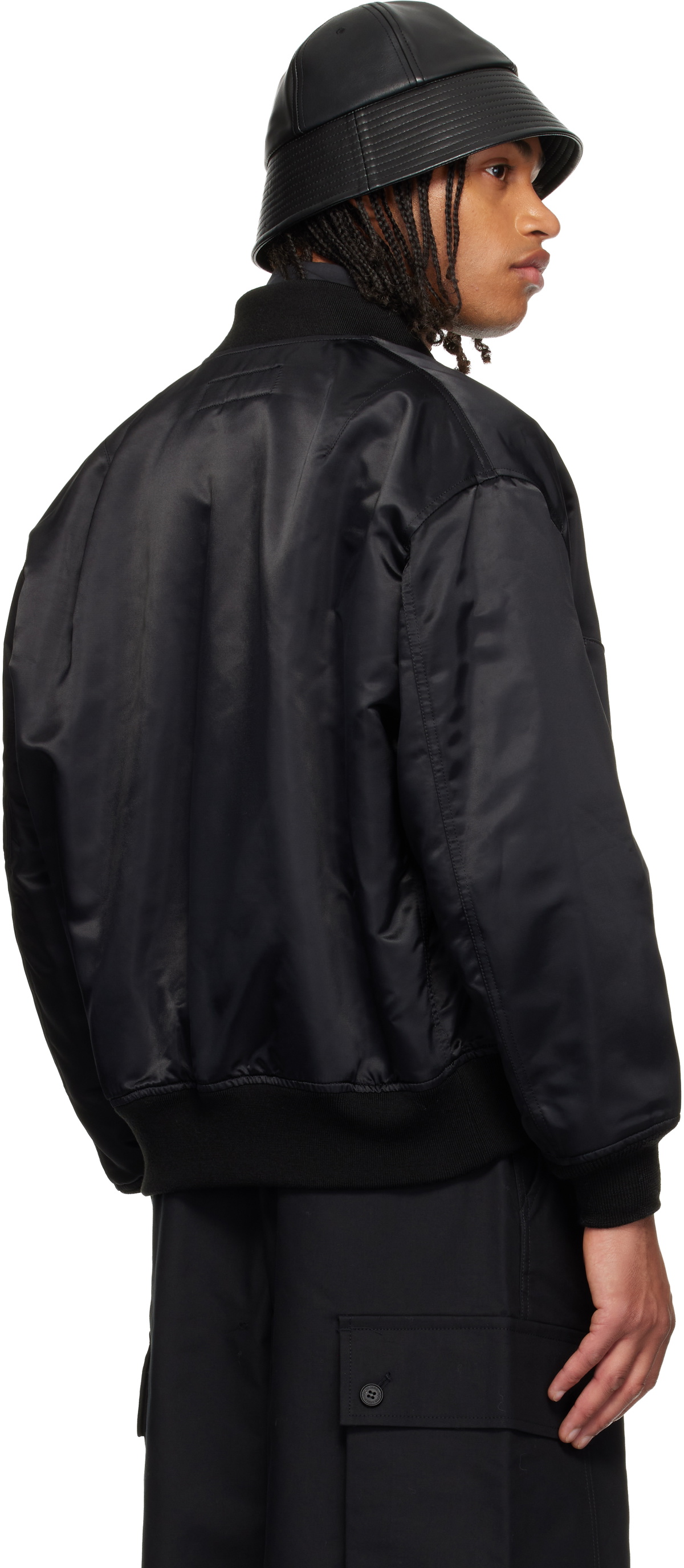 Comme des Garçons Homme Black Double Twill Bomber Jacket