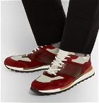 Berluti - Run Track Leather, Suede and Nylon Sneakers - Men - Burgundy